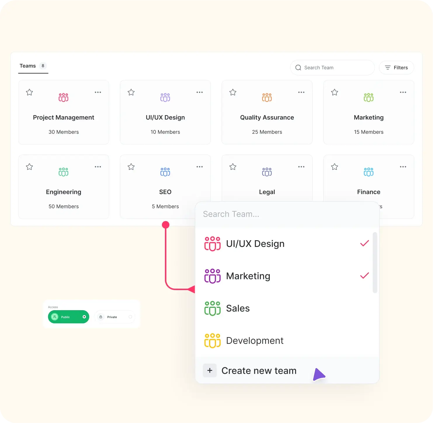  Create team for your project